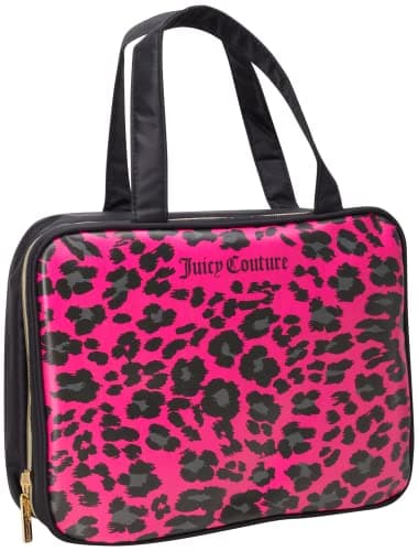 Juicy Couture Women's Cosmetics Bag - Hanging Travel Makeup and Toiletries Weekender Bag, Size One Size, Cheetah Print