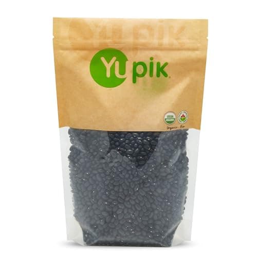 Yupik Organic Black Turtle Beans, 2.2 lb (35.3 oz), Non-GMO, Vegan & Gluten-Free, USDA Certified, Kosher, Dried Beans, Excellent Source of Protein & Fiber, Perfect for Soups, Salads & Dips