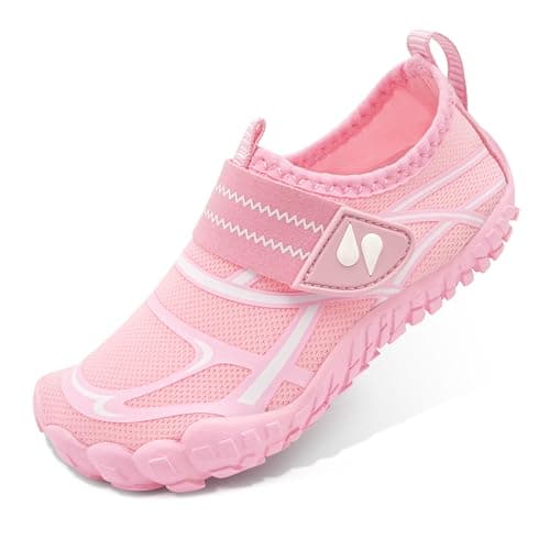 Stelle Kids Water Shoes Boys Girls Swim Hiking Aqua Socks Quick Dry Toddler Barefoot Shoes（Pink，13ML）