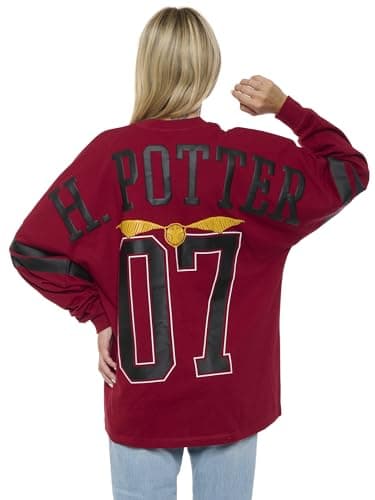 Harry Potter Womens Oversized Long Sleeve Jersey Quidditch (Dark Red, X-Large)