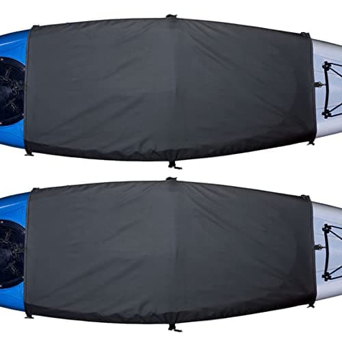 Explore Land Universal Kayak Cockpit Drape Waterproof Seal Cockpit Cover for Indoor and Outdoor 2 Pack - Large 60 x 29 inch, Black