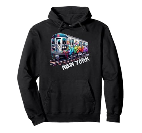 New York train graffiti style, NYC subway car retro vintage Pullover Hoodie