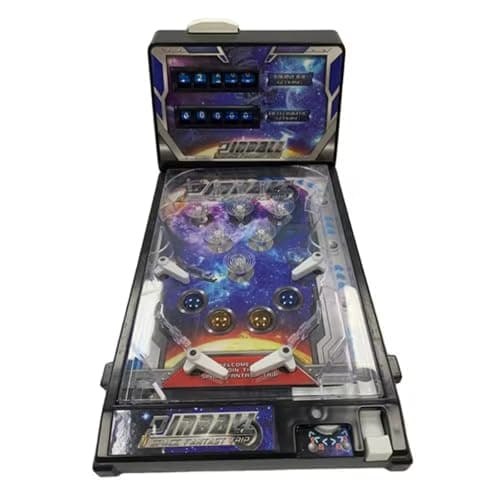 Owsws Portable Pinball Machine with Light and Sound Effects, Digital-Counter, Electronic Pinball Game Toys, Tabletop Pinball Toys for Children and Family
