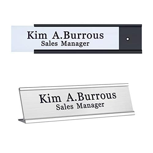 Personalized Office Name Plates Aluminum Hot Printing Custom Office Wall or Desk Name Plates 2" x 8" (Input-Texts)