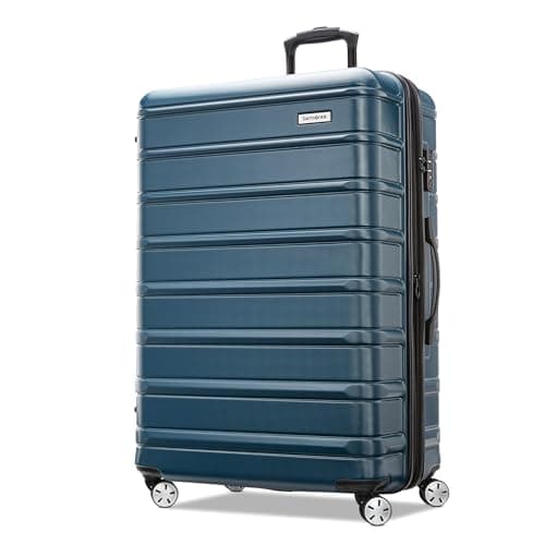 Samsonite Omni 2 28-Inch Large Checked Hardside Luggage with 360° Spinner Wheels - Scratch Resistant Hardshell - TSA Lock - Expandable Polycarbonate Shell for Lightweight Travel - Nova Teal