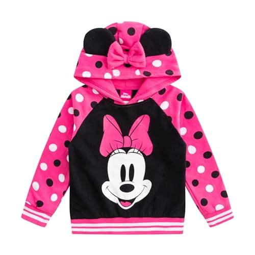 DISNEY Minnie Mouse Girls Hoodie for Toddlers and Big Kids Pink