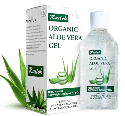 Raslok Aloe Vera Gel | 99% Pure Natural Aloe Gel For Moisturizing Face Skin & Hair Care,Durable Moisturizing Hydrating Soothing, Non-Sticky (7.7 OZ)