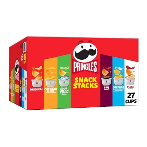 Pringles Potato Crisps Chips, Snack Stacks, Lunch Snacks, Variety Pack (27 Cups)