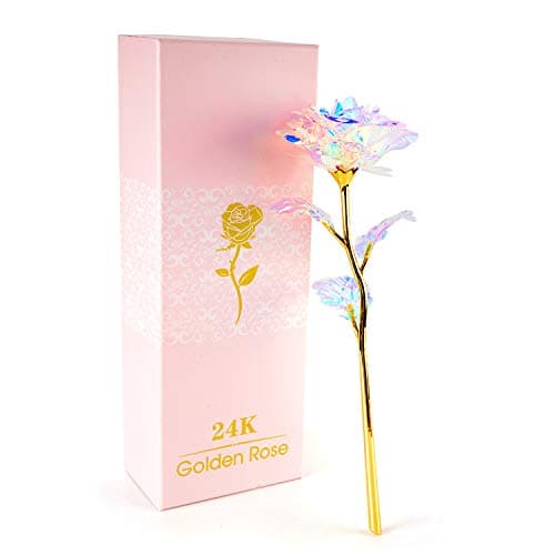 Befinr Valentines Day Gifts for Her Women Mom Valentines Gifts for Birthday Galaxy Rose Glass Flowers Preserved Forever Eternal Roses Valentines Flower Gifts for Grilfriend Sister Wife Grandma