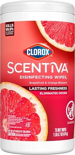 Clorox Scentiva Disinfecting Wipes, Grapefruit and Orange Blossom, 75 Count Each (Pack May vary)