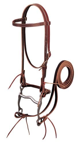 Weaver Leather Latigo Leather Browband Bridle with Single Cheek Buckle Burgundy, Horse