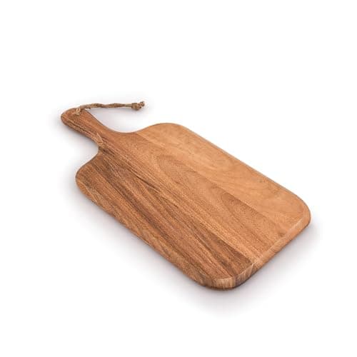 Samhita Acacia Wood Cutting Board, for Meat, Cheese, Bread, Vegetables & Fruits, with Grip Handle (15" x 7")