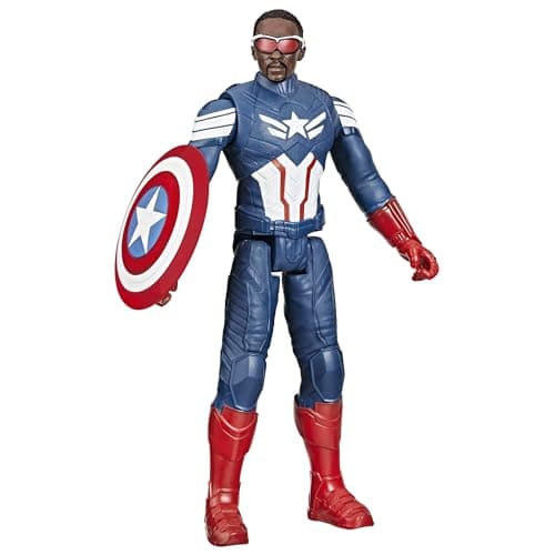 Marvel Studios Captain America Brave New World, Titan Hero Series, 12-Inch Captain America Action Figure, Super Hero Toys for Kids 4 and Up