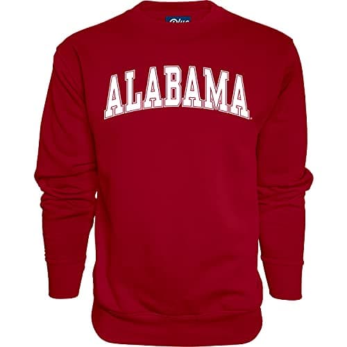 Blue 84 Men's Alabama Crimson Tide Arching Team Color Crewneck Sweatshirt, Crimson, X-Large