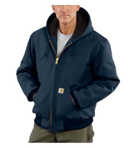 Carhartt Men's Quilted Flannel Lined Duck Active Jacket J140,Dark Navy,Medium