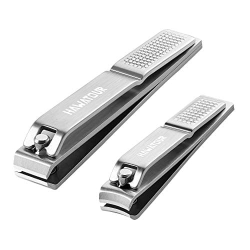 Best Nail Clippers #2 from HAWATOUR HAWATOUR Nail Clippers Set, Ultra Sharp Sturdy Fingernail and Toenail Clipper Cutters with Visibly Tin Case, Silver