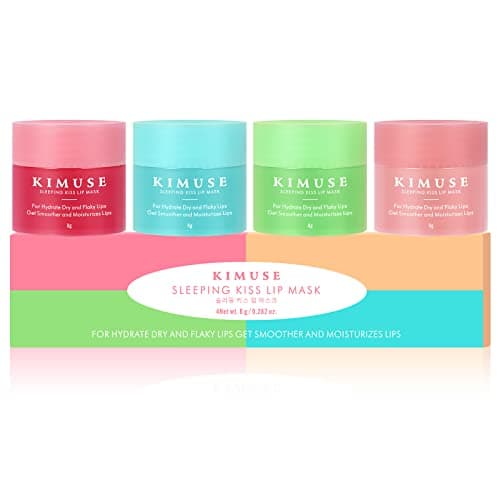 KIMUSE Lip Sleeping Mask Set - Overnight Treatment Lip Care Products | Moisturize & Nourish, Cracked Dry Lips, Intense Hydration with Shea Butter (SET)