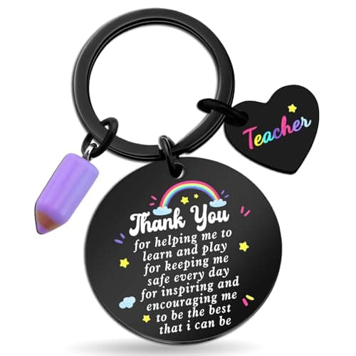 Cute Teacher Gifts for Women Best Teachers Christmas Gift from Student Appreciation Thank You Teachers Keychain Cool New Teacher Stocking Stuffers Birthday End of Year Valentines Gift Basket Ideas
