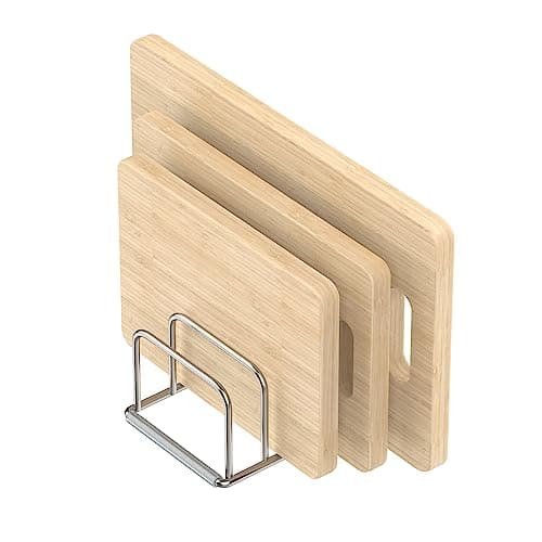 KORRTFID Cutting Board Organizer Stand Holder,304 Stainless Steel Chopping Board Holder,Pot Pan Lid Holder Rack kitchen Shelf Bakeware,Cookie Sheets Organizer (1.0 Inch Width Slots)