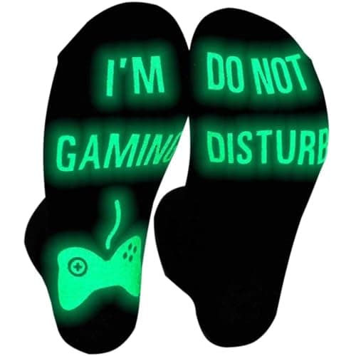 Gaming Socks, Gamer Socks,Do Not Disturb I'm Gaming,Gamer Socks for Teen Boys Youth,Glow in the Dark, Novelty Socks for Men Women,Gift for Gamer Boyfriend Grandson