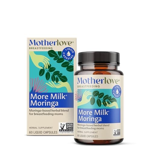 Motherlove More Milk Moringa (60 Liquid caps) Moringa-Based Lactation Supplement to Support Breast Milk Supply—Non-GMO, Organic Herbs, Vegan, Kosher