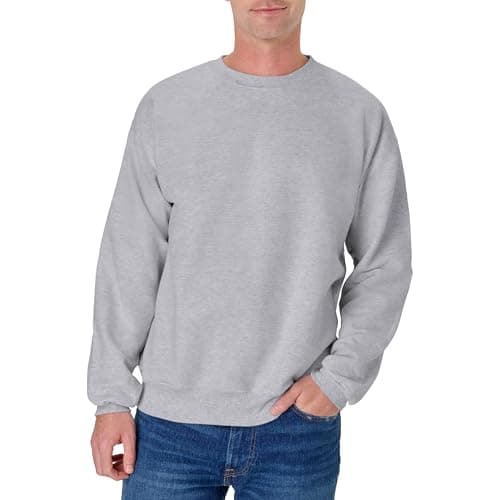 Hanes Mens Sweatshirt, Heavyweight Fleece Crewneck Pullover For Athletic-sweatshirts, Light Steel, XX-Large US