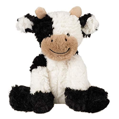 Hopearl Adorable Plush Cow Toy Floppy Dairy Cattle Soft Stuffed Animal Cute Birthday Gifts for Boys Girls Kids Toddlers, 9''