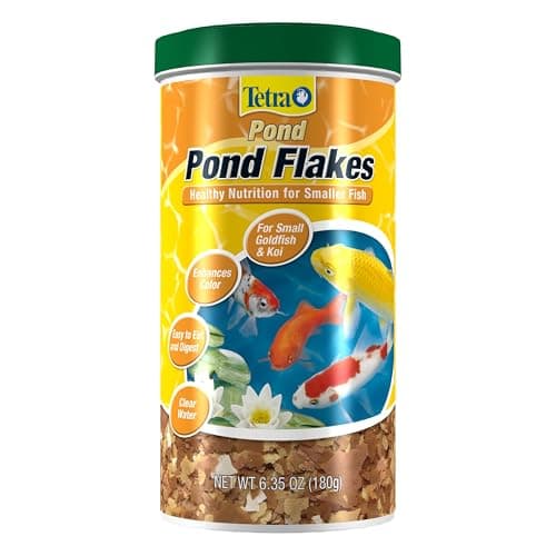 TetraPond Pond Flakes, Complete Nutrition for Smaller Pond Fish, Fish Food for Goldfish and Koi Fish, 6.35 Ounces