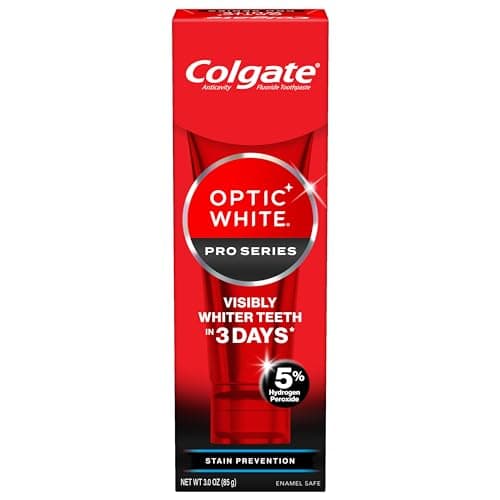 Colgate Optic White Pro Series Whitening Toothpaste with 5% Hydrogen Peroxide, Stain Prevention, 3 Oz Tube