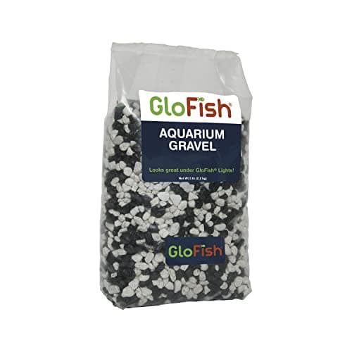 Glofish Aquarium Gravel, Black with White Fluorescent, 5-Pound Bag