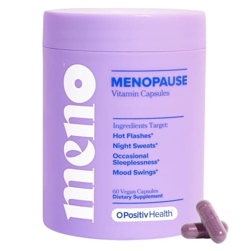 O Positiv MENO Vitamins for Menopause - Hormone-Free Menopause Supplement for Women - Black Cohosh & Ashwagandha KSM-66 - Helps Relieve Hot Flashes, Night Sweats, Mood Swings - 30 Servings (Pack of 1)