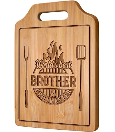 AceThrills Gifts for Brother Gifts Adult, Brother Christmas Birthday Gift from Sister for Fathers Day Gift - Engraved Cutting Board 12.3"L × 8.7"W × 0.4"Th