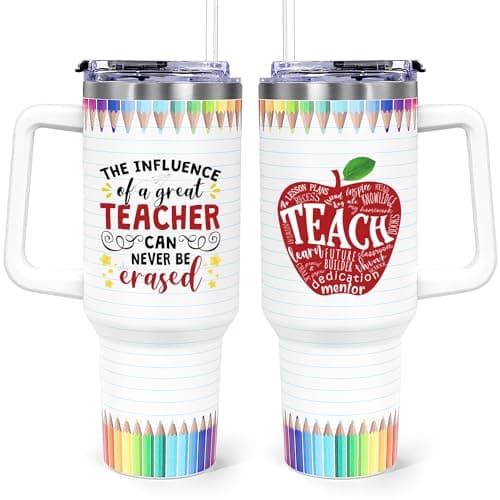 Teacher Gifts for Women, 40oz Teachers Tumbler with Handle, Teacher Appreciation Gifts from Student, Gifts For Teachers Women, Best Birthday Christmas End of Year Thank You Teacher Gift Coffee Mug