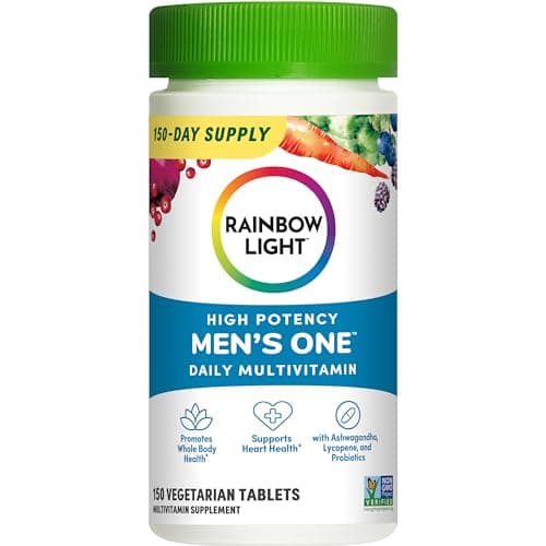 Rainbow Light Mens One High Potency Daily Multivitamin, Vegetarian, 150 ct., Package May Vary