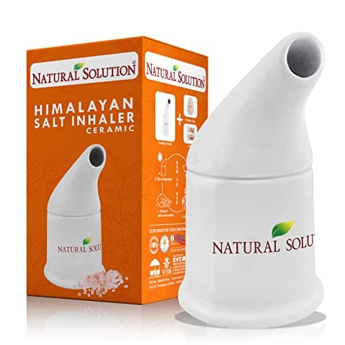 Natural Solution Himalayan Salt Inhaler Ceramic with Himalayan Pink Salt - Natural Salt Inhaler Himalayan for Asthma and Allergy Relief - Handheld Himalayan Salt Inhalers