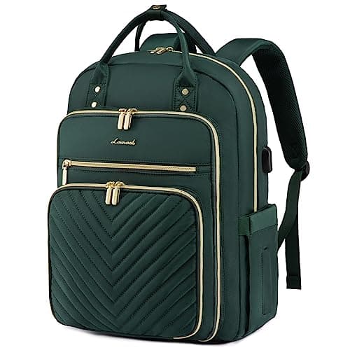 LOVEVOOK 15.6 Inch Laptop Backpack for Women,Fashion Work Travel Backpack,Waterproof Day Pack Purse for Teacher Nurse Dark Green