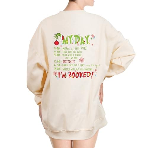 Global Park Merry Christmas Sweatshirt Women Men, Funny Christmas Sweater Hoodies Blouse Top Long Sleeve