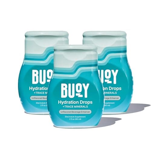 Buoy Electrolyte Drops | No Sugar, No Sweeteners | Trace Minerals, Vitamins & Antioxidants | Purposefully Unflavored | Perfect for Any Drink | Daily Hydration Supplement (Unflavored - 3 Pack)