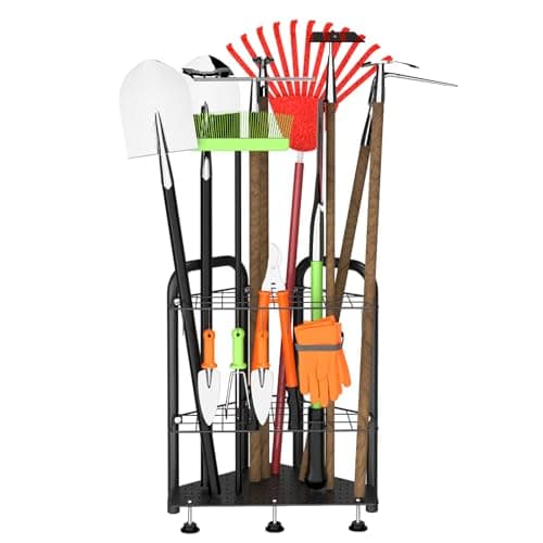 Jonkehai Garden Tool Organizer Yard Tool Organizer Garage Tool Organization and Storage Garden Tool Storage Yard Tool Racks Tool Stand Tool Holder for Garage Long Handled Yard tools for Storage