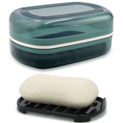 Travel Soap Container, Bar Soap Holder, Portable Soap Case, Soap Dish with Lid for Traveling, Camping, Gym, Bathroom (Blue Style-1)