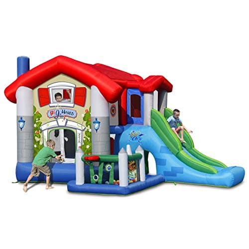 Action Air Bounce House, Bouncy Inflatable House with Blower, Jumping House for Kids with Foldable Sunroof, Love for Kids (No Balls)