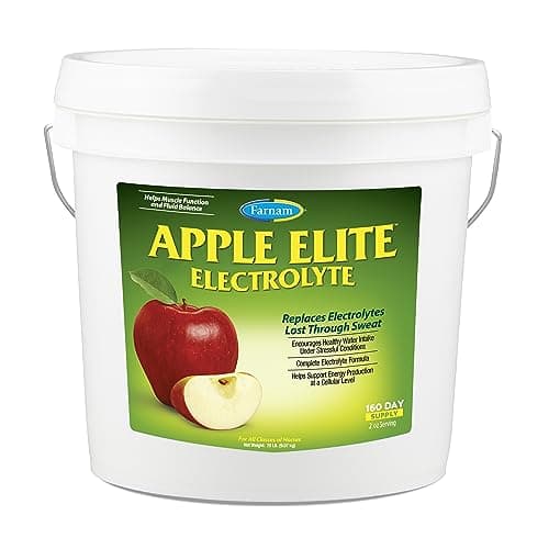 Farnam Apple Elite Electrolyte Supplement for Horses, Replaces Vital Minerals, Encourages Hydration, No Added Sugar, 20 Lbs., 160 Day Supply