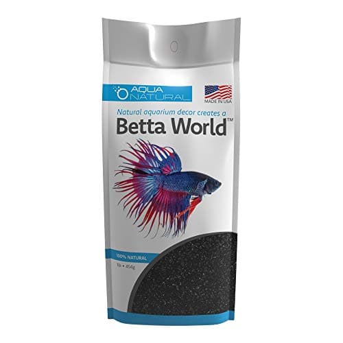 Aqua Natural Betta World - Diamond Black Quartz 1lb, Gravel/Rocks/Substrate for Fish Tank/Bowl (BETTA003)