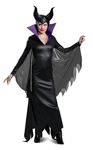 Disguise Women's Maleficent Deluxe Adult Costume, Black, L (12-14)