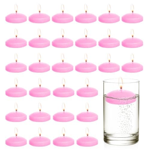 Floating Candles Centerpieces - 20 Pack 2 Inch Floating Candles for Centerpieces, Nice for Halloween, Christmas, Thanksgiving, New Year & More - Good for Home Decor & Centerpieces (Pink)