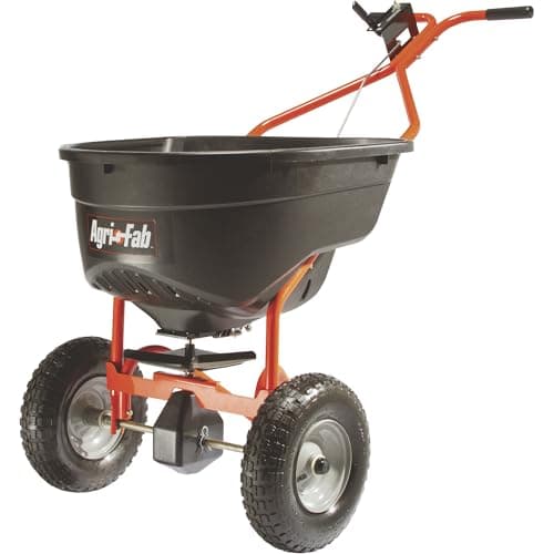 Agri-Fab 45-0462 Push Broadcast Spreader,Orange & Black,130-lb Capacity