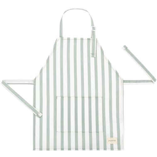 ZICOTO Kids Apron for Girls & Boys - Stylish Toddler Apron w Pocket for Cooking & Baking - Christmas Gift for Little Chefs