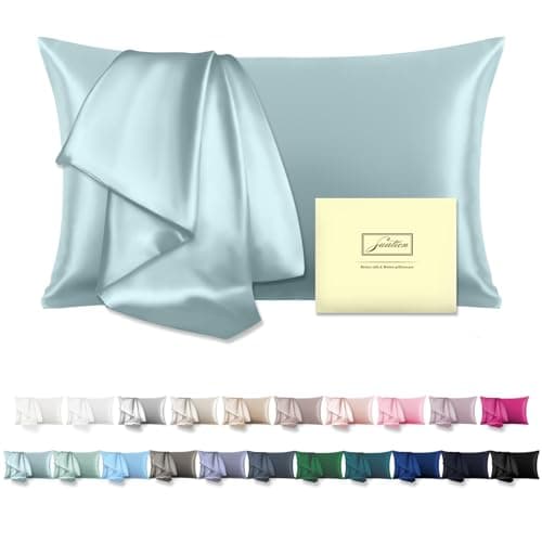 Mulberry Silk Pillowcase for Hair and Skin Standard Size 20"X 26" with Hidden Zipper Soft Breathable Smooth Cooling Pillow Covers for Sleeping(Haze Blue,1Pcs)