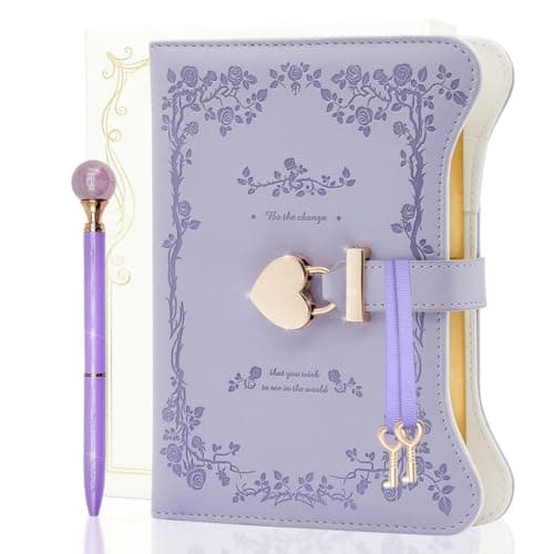 hi! SCI Diary with Lock and Keys for Girls & Women, 360 Pages Journal with Lock for Girls Gift Ideas, Girls Locking Diary with Pen, Cute Journals Set for Teen Girls Ages 8-12, Ideal Gifts for 8 9 10 11 12 13 14 Year Old Girl (Lavender Purple)