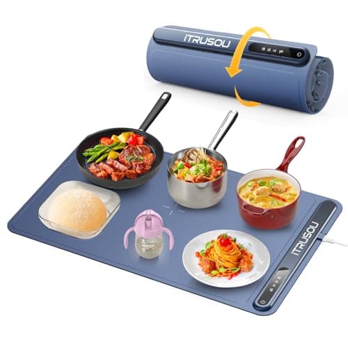 iTRUSOU Electric Warming Tray - Full Surface Heating,Rollable & Portable,Premium Silicone Nano-Material,3 Temperature Settings,Auto Shut-Off -Versatile Food Warmer for Gatherings,Parties,Everyday Use